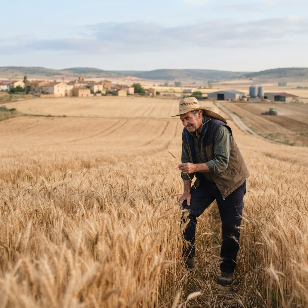 Fotografía de contexto: paisaje agrícola en el rural español.