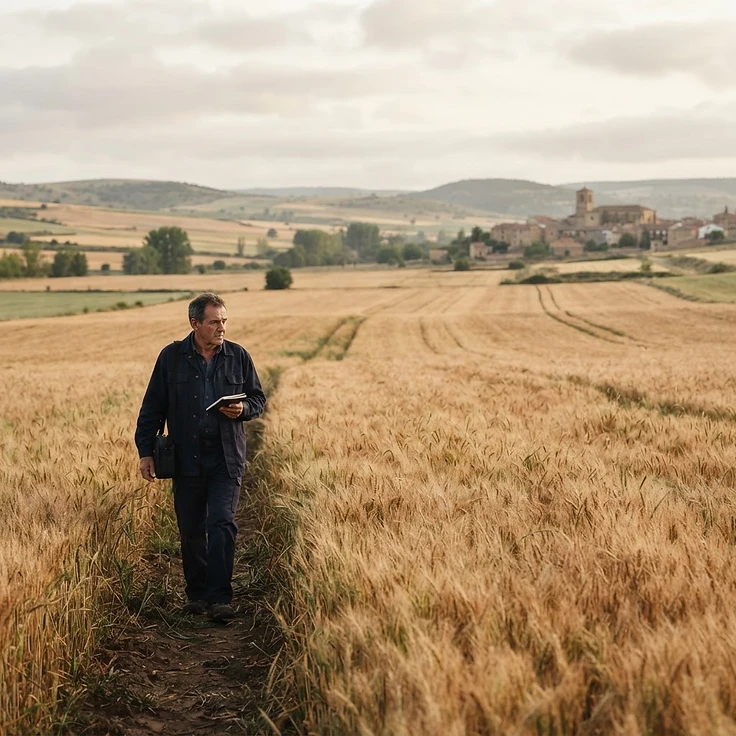 Fotografía de contexto: paisaje agrícola en el rural español.
