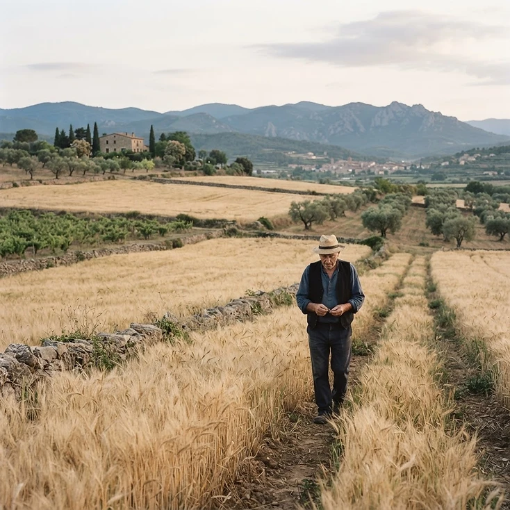 Fotografía de contexto: paisaje agrícola en el rural español.