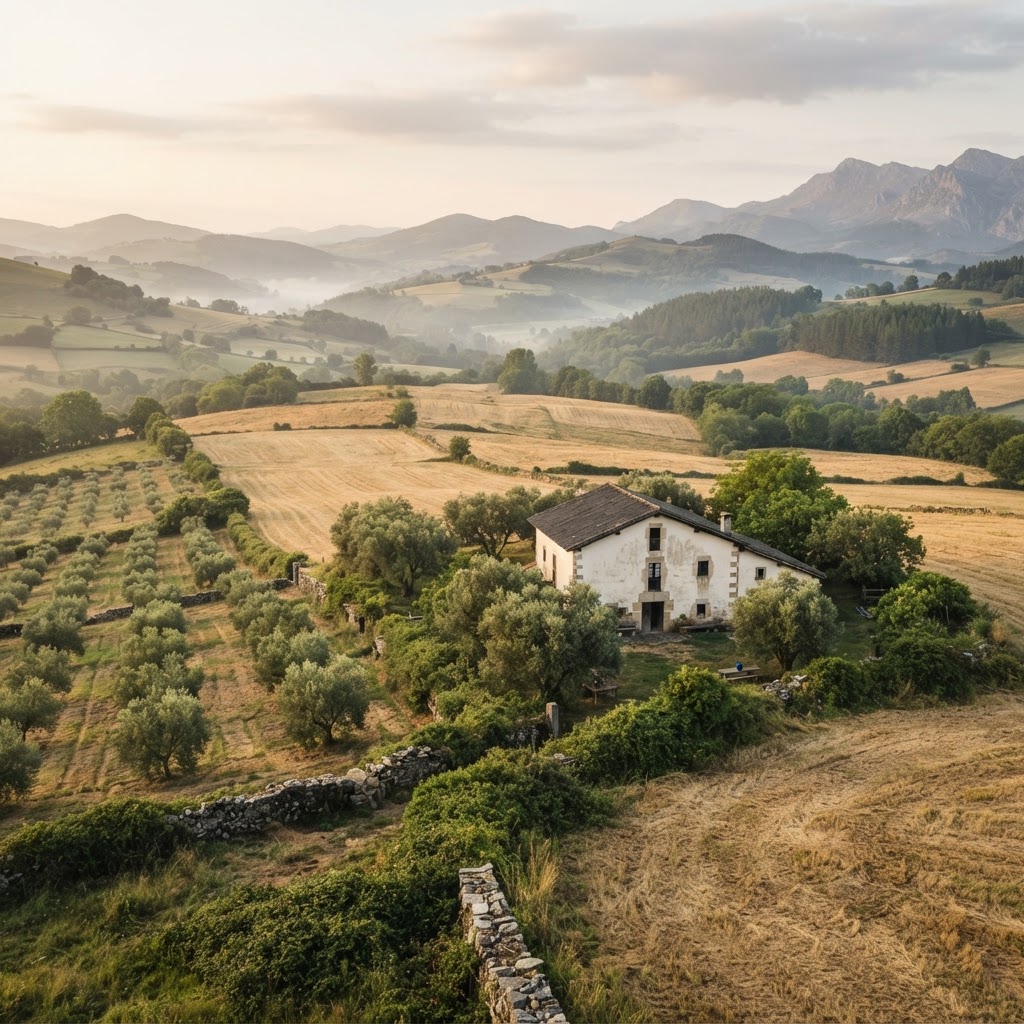 Fotografía de contexto: paisaje agrícola en el rural español.