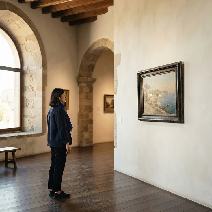 Fotografía de contexto: sala de exposición cultural en un edificio histórico.