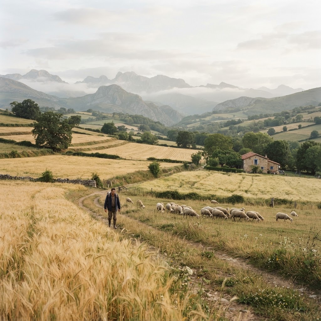 Fotografía de contexto: paisaje agrícola en el rural español.