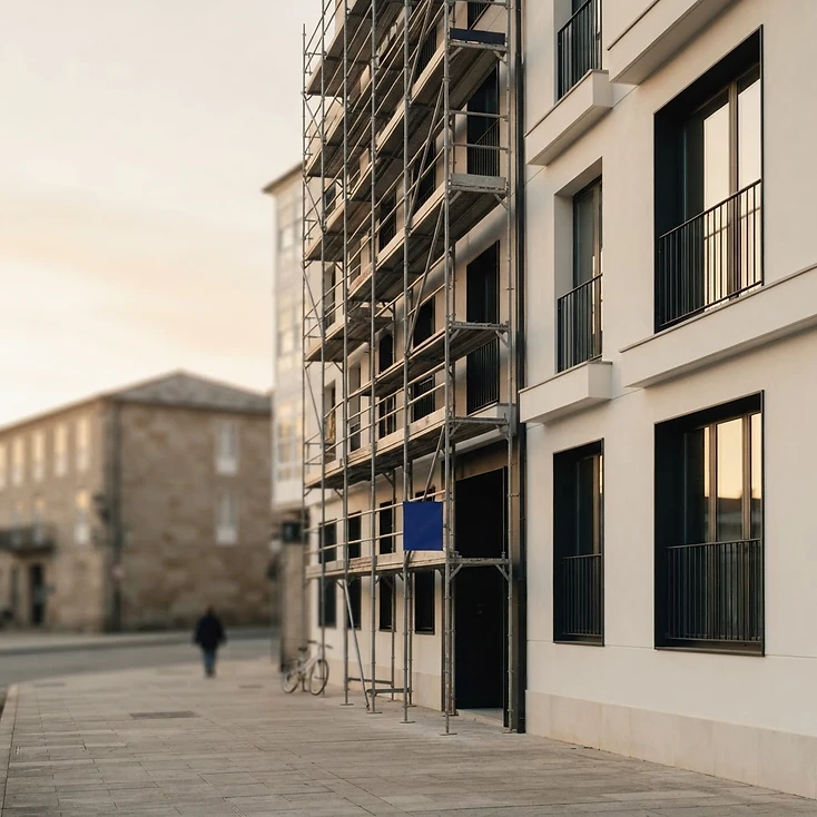 Fotografía de contexto: edificio residencial moderno en una ciudad española.