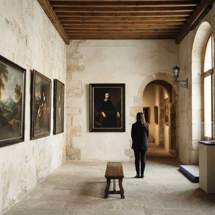 Fotografía de contexto: sala de exposición cultural en un edificio histórico.