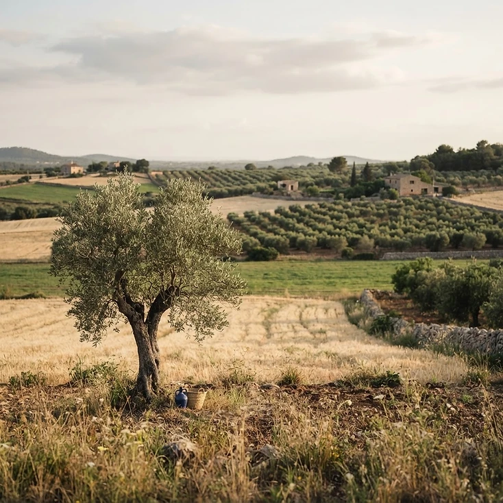 Fotografía de contexto: paisaje agrícola en el rural español.
