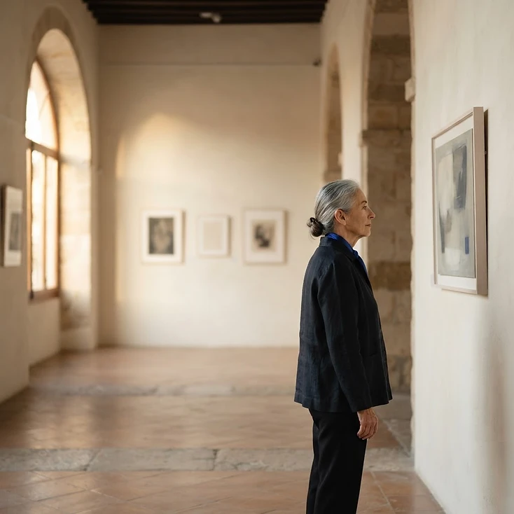 Fotografía de contexto: sala de exposición cultural en un edificio histórico.