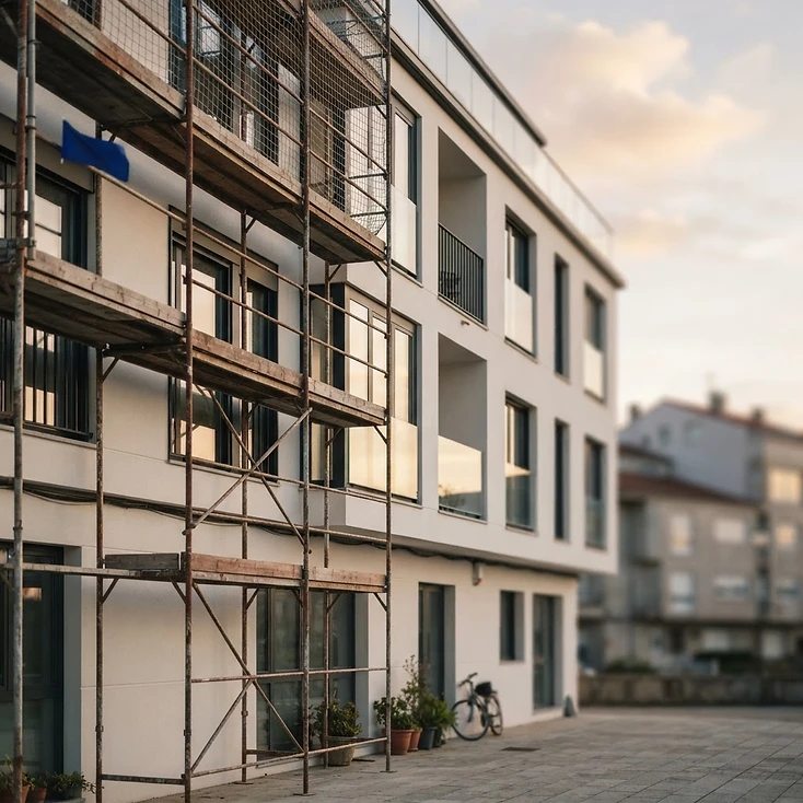 Fotografía de contexto: edificio residencial moderno en una ciudad española.