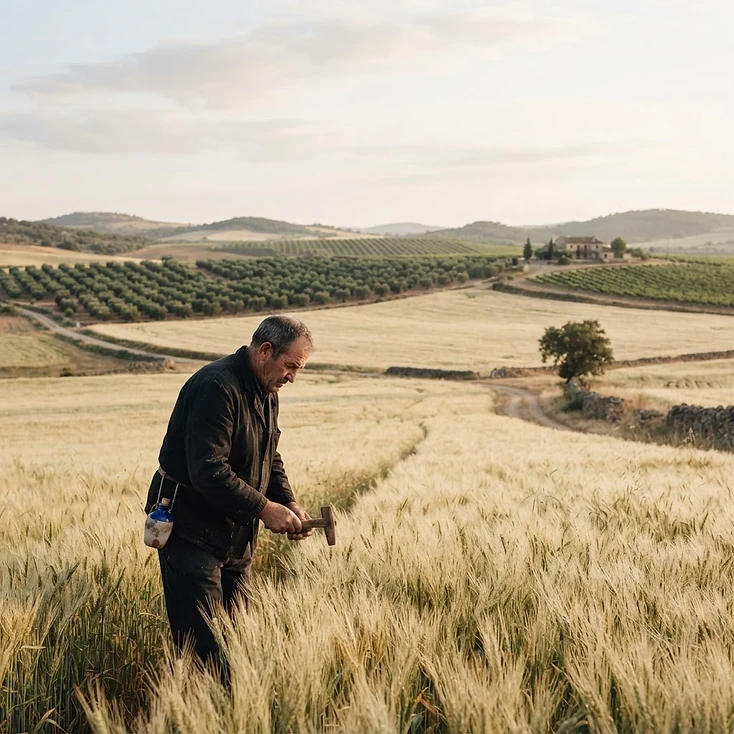 Fotografía de contexto: paisaje agrícola en el rural español.