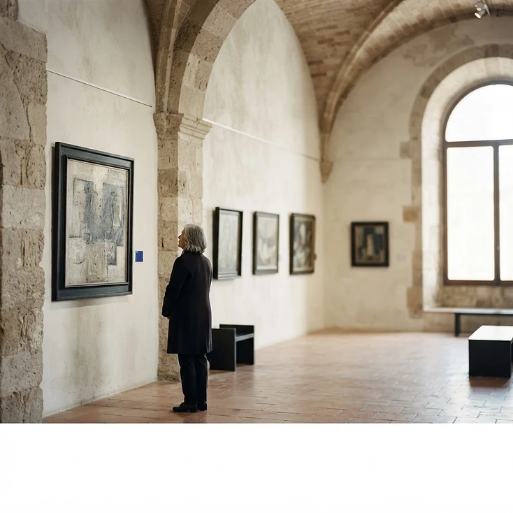 Fotografía de contexto: sala de exposición cultural en un edificio histórico.