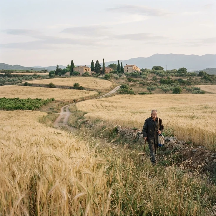 Fotografía de contexto: paisaje agrícola en el rural español.