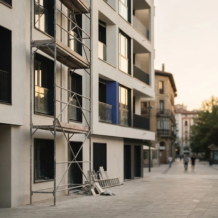 Fotografía de contexto: edificio residencial moderno en una ciudad española.