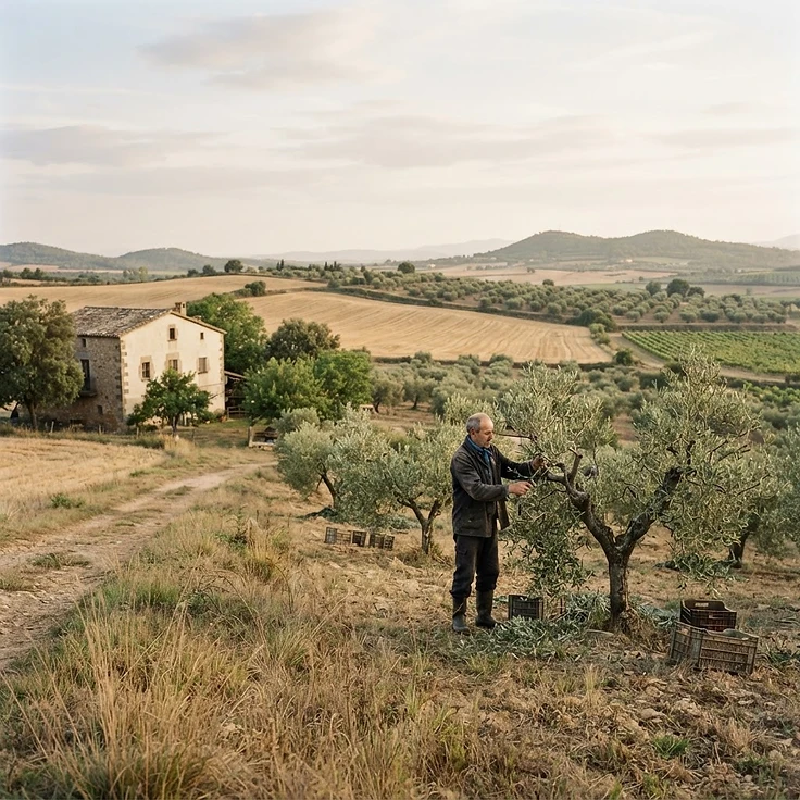 Fotografía de contexto: paisaje agrícola en el rural español.