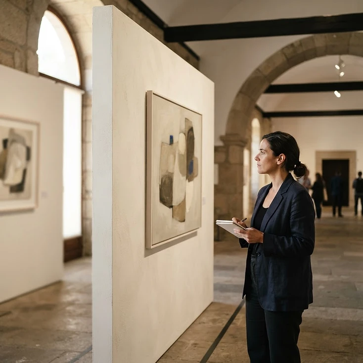 Fotografía de contexto: sala de exposición cultural en un edificio histórico.