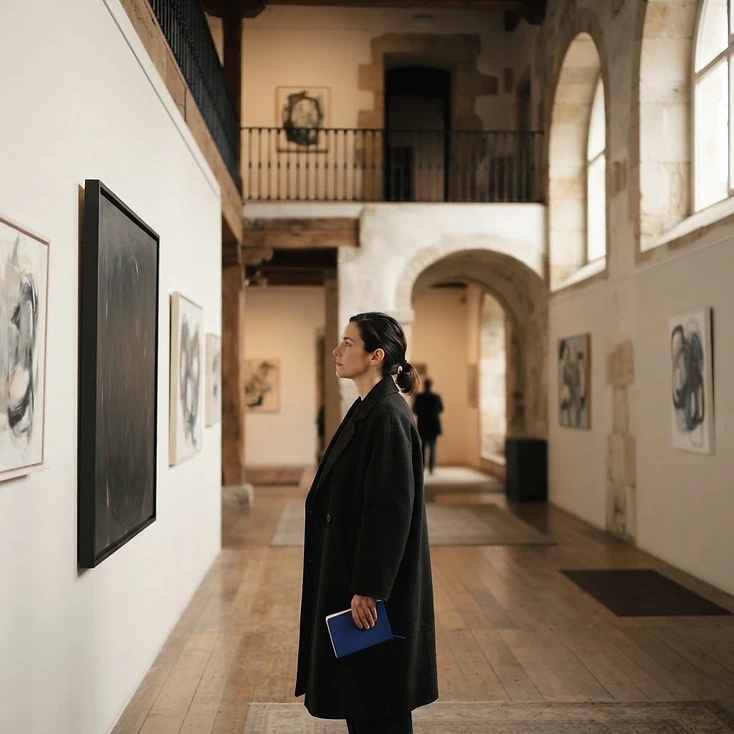 Fotografía de contexto: sala de exposición cultural en un edificio histórico.