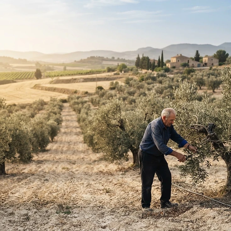 Fotografía de contexto: paisaje agrícola en el rural español.