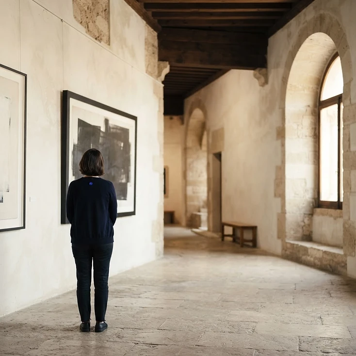 Fotografía de contexto: sala de exposición cultural en un edificio histórico.
