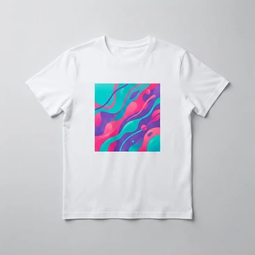White T-shirt with a colorful heat-transfer vinyl graphic design