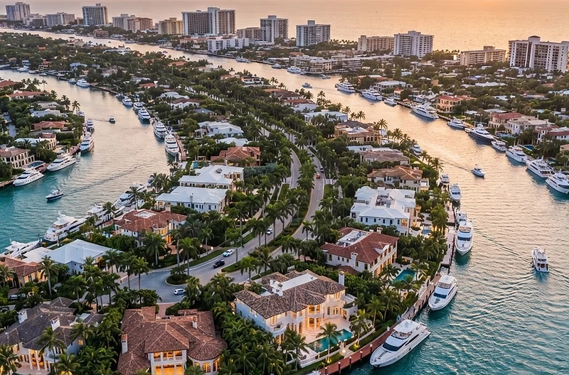 Fort Lauderdale Intracoastal waterfront at golden hour