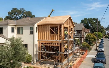 Two-story home addition under construction