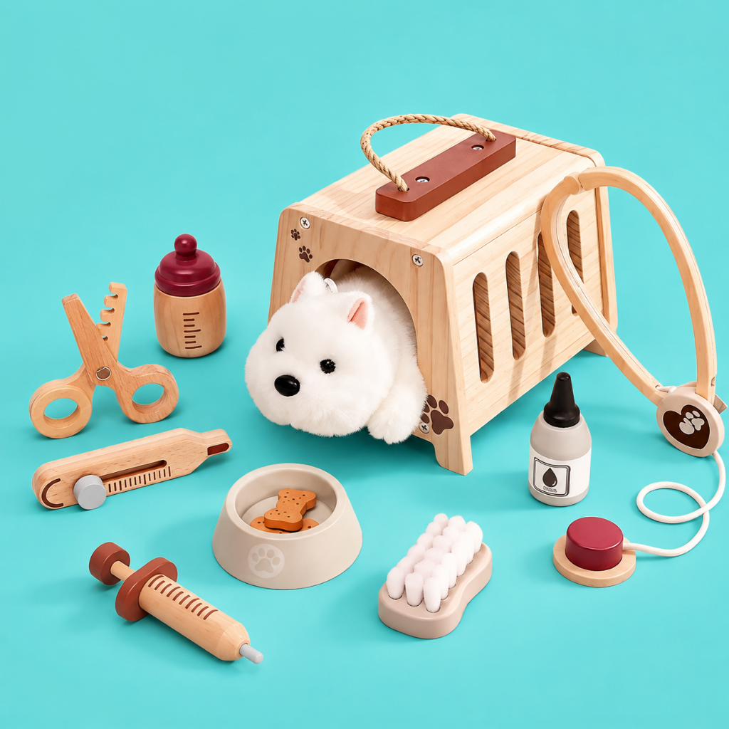 Conjunto de Veterinário em Madeira