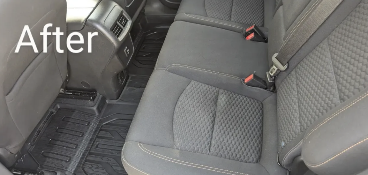 Clean rear seats — after interior detail