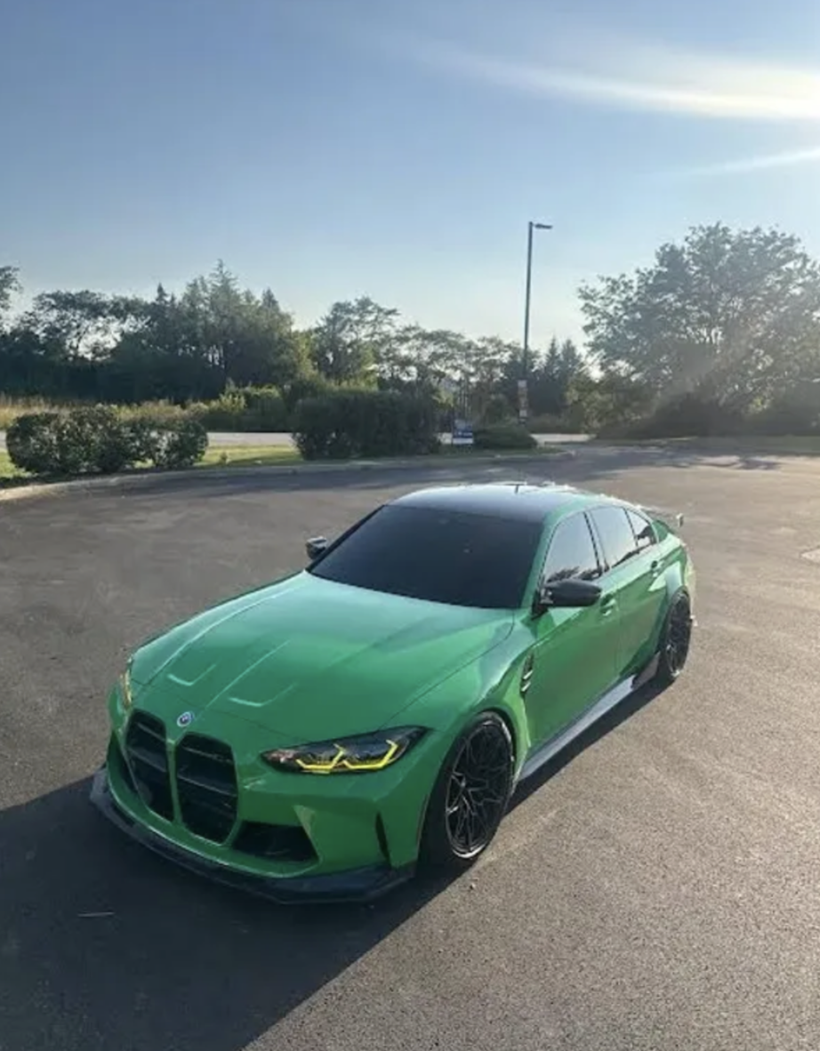 Green BMW M3 Competition — full exterior detail