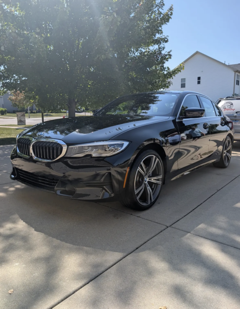 Black BMW 3 Series — gloss enhancement detail