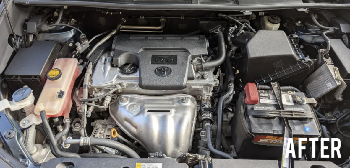 Clean engine bay — after cleaning
