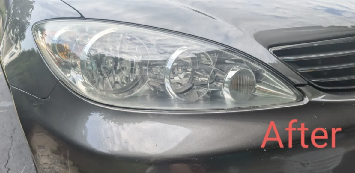 Clear headlight — after restoration