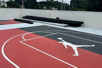 Pintura de quadra esportiva e piso executada pela Sul Brasil
