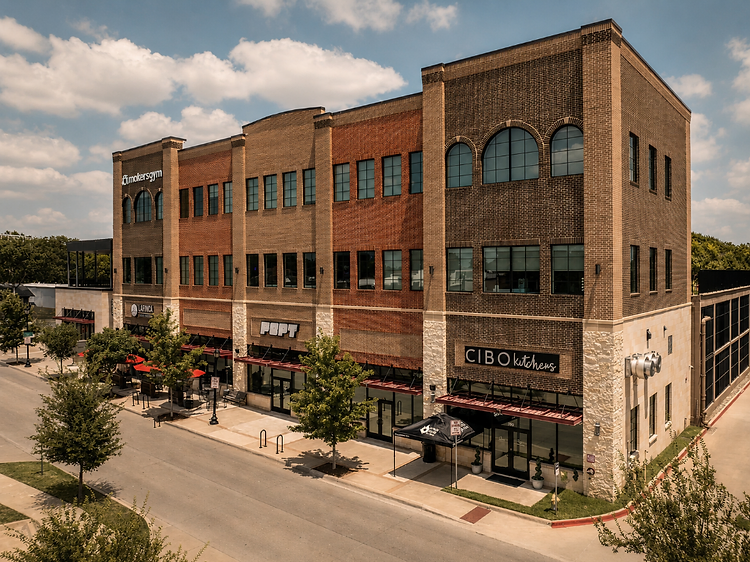 Present-day Rail District streetscape in Historic Downtown Frisco