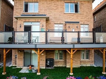 Composite Deck with Laser-Cut Privacy Screen