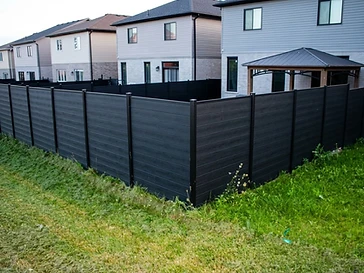Charcoal Composite Fence with Integrated LED Lighting — photo 4