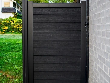 Charcoal Composite Fence with Integrated LED Lighting — photo 3