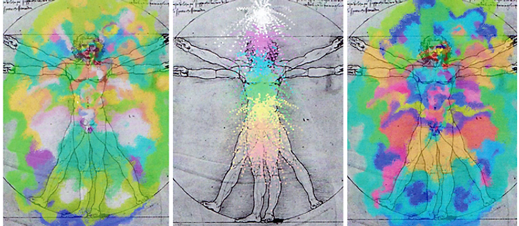 A full-body aura energy scan in vivid colour