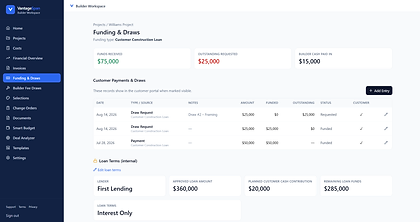Funding & Draws — VantageSpan