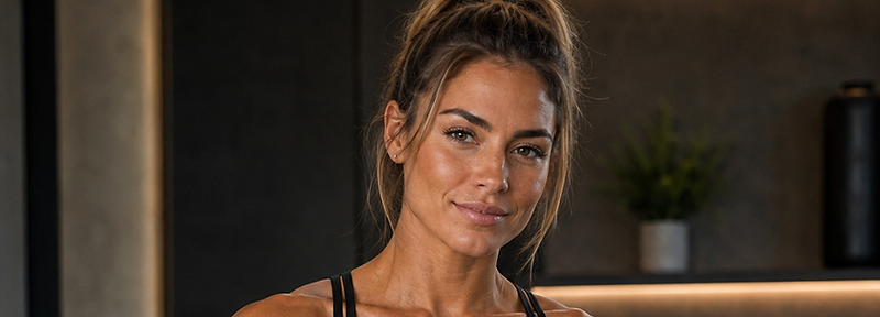 Strong, healthy woman in a modern gym