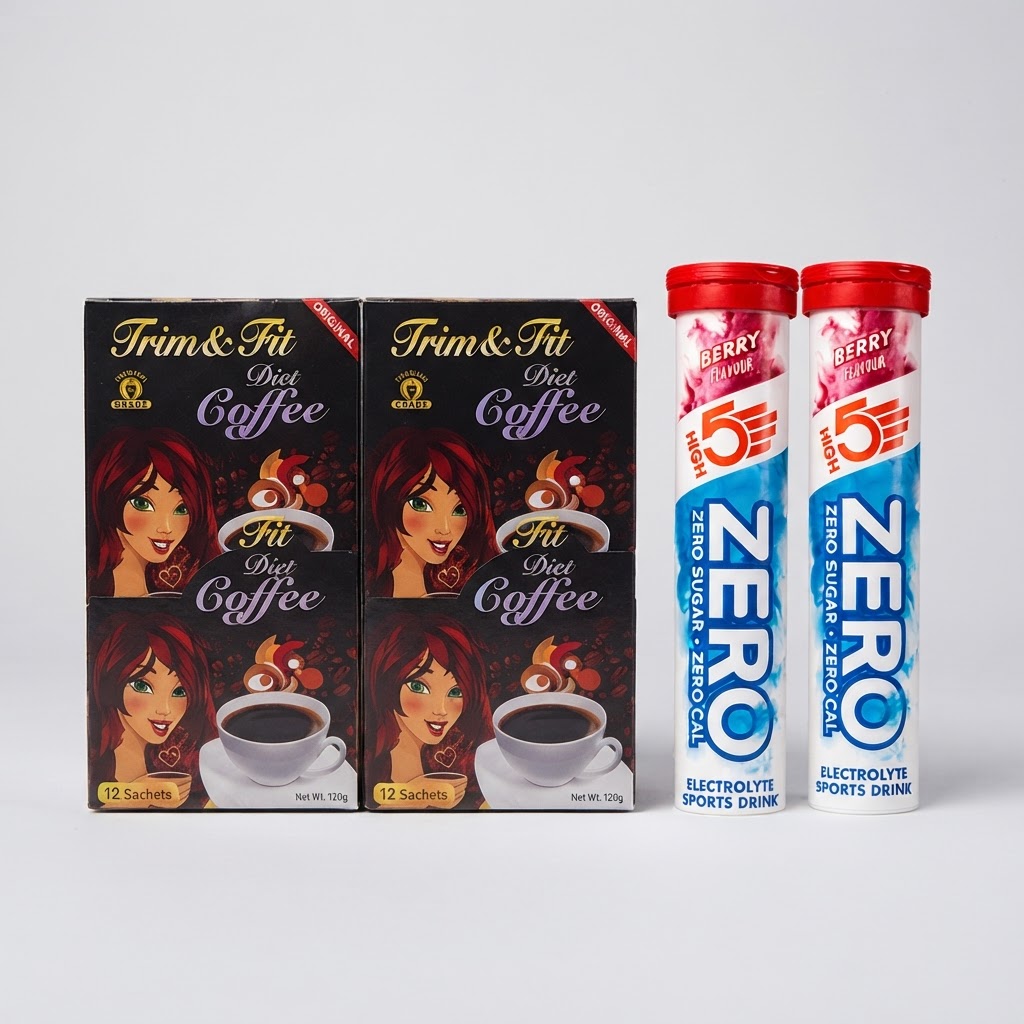 Trim & Fit Diet Coffee ×2 + HIGH5 ZERO Electrolyte ×2 Double Bundle
