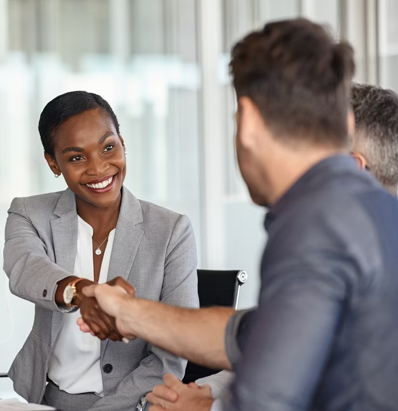 Reseller partner closing a deal with a client