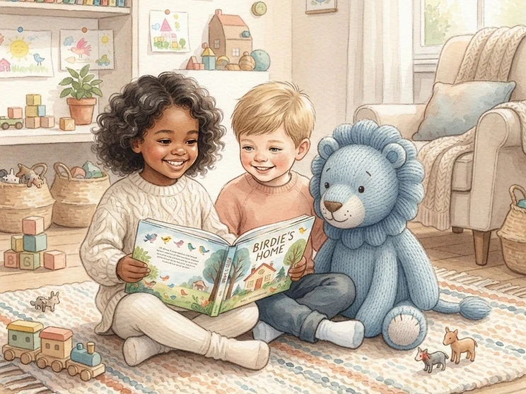 Two children sharing a storybook together