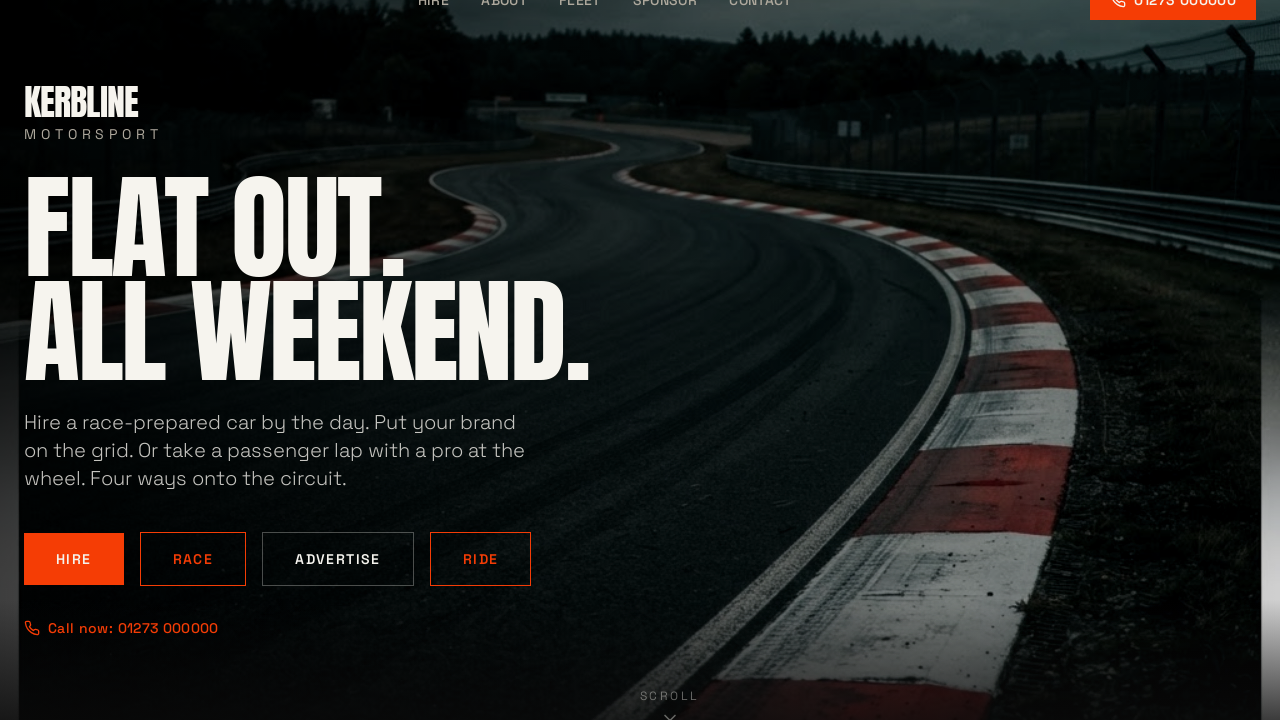 Kerbline: Motorsport & Track Day Site template preview