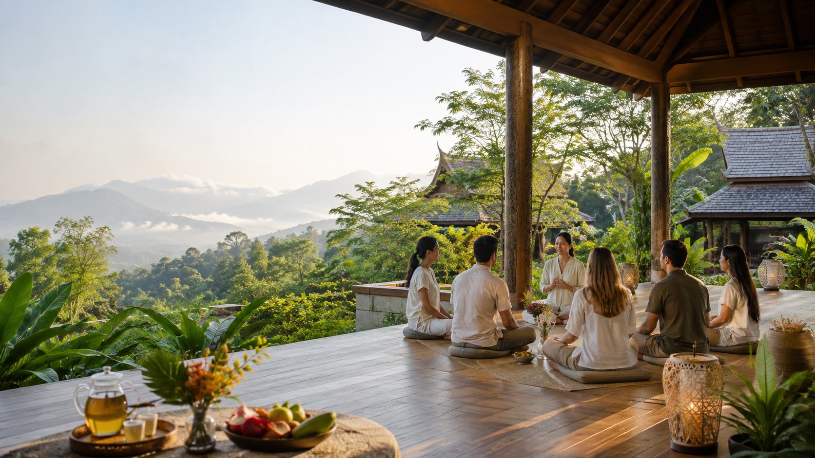 Group meditation in nature