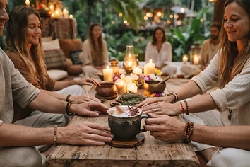 Cacao ceremony gathering