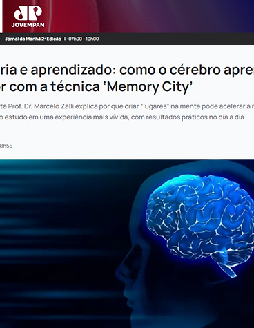 Matéria da Jovem Pan: cérebro que aprende com a técnica Memory City — Dr. Marcelo Zalli