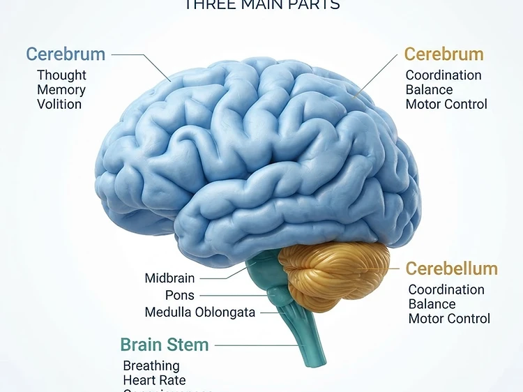 Cérebro humano em vista lateral para simulação de PET scan