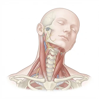 Ilustração médica — Distonia cervical