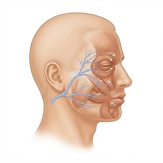Ilustração médica — Espasmo hemifacial