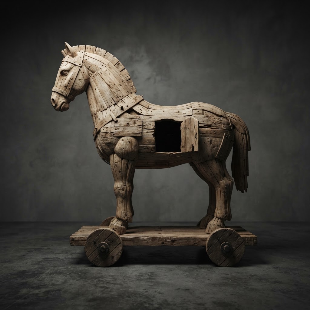 Cavalo de Troia de madeira — o benefício imediato que esconde um problema silencioso