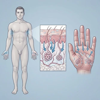 Ilustração médica — Hiperhidrose
