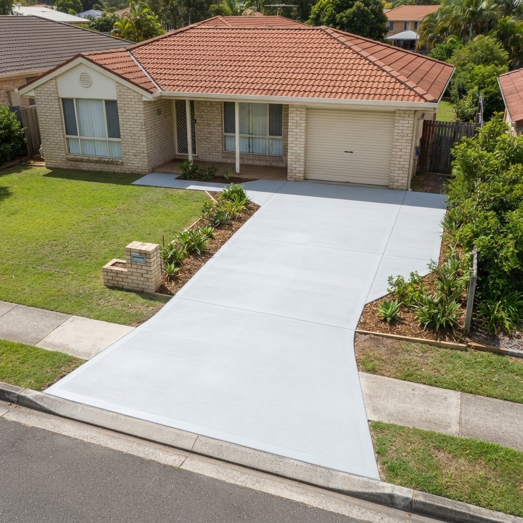 After: new concrete driveway